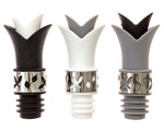 Silicone Wine Bottle Stopper Pourer - (Black White Grey)