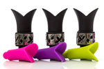 Silicone Wine Bottle Stopper Pourer - (Black with Pink, Purple, Green)