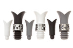 Silicone Wine Bottle Stopper Pourer - (Black White Grey)