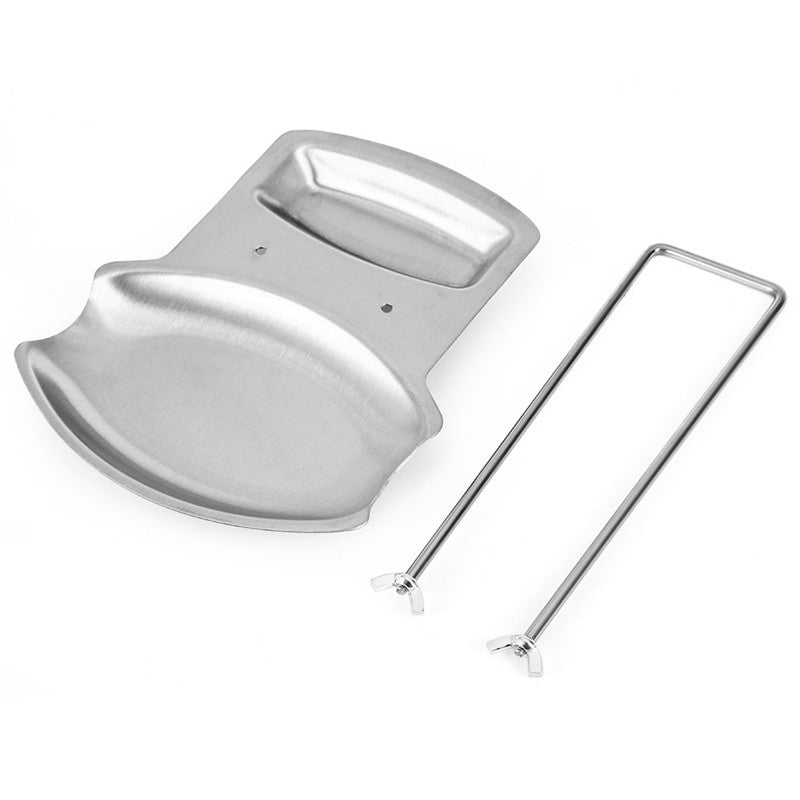 Stainless Steel  Pot Lid Stand and Spoon Rest - A Convenient Holder Kitchen Accessories Pan Pot Rack Cover Stand