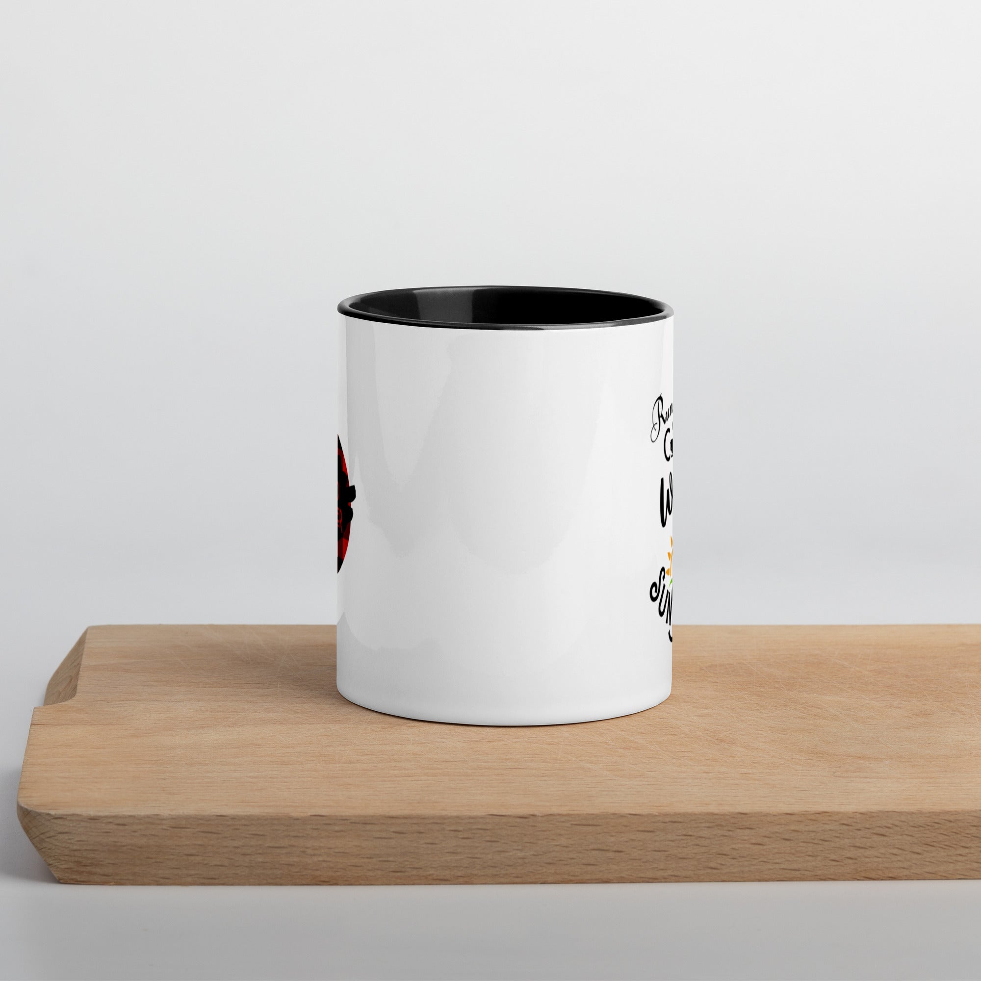 Running on Coffee, Wine & Sunshine - Mug with Color Inside