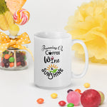 Running on Coffee, Wine & Sunshine - White glossy mug