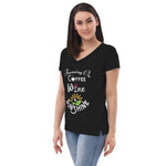 Running on Coffee, Wine & Sunshine - Women’s recycled V-neck t-shirt