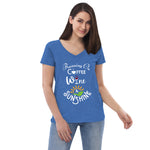 Running on Coffee, Wine & Sunshine - Women’s recycled V-neck t-shirt