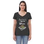Running on Coffee, Wine & Sunshine - Women’s recycled V-neck t-shirt