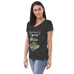 Running on Coffee, Wine & Sunshine - Women’s recycled V-neck t-shirt