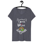 Running on Coffee, Wine & Sunshine - Women’s recycled V-neck t-shirt