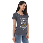 Running on Coffee, Wine & Sunshine - Women’s recycled V-neck t-shirt